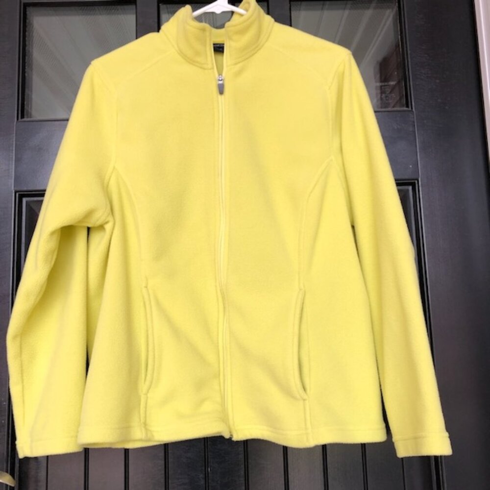 Lands End polartec fleece jacket, yellow, Size L/P